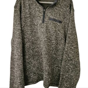 Eddie Bauer Mens 1/4 Zip Pullover Heathered Gray Sweater 2XL